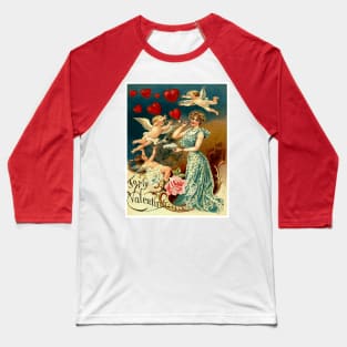 Valentines Day Vintage 1899 Card Print Baseball T-Shirt